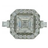 14kt Gold 4.53 ct Asscher Cut Lab Diamond Ring