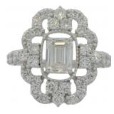 14kt Gold 2.61 ct VS Emerald Cut Lab Diamond Ring