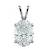 14kt Gold Oval 2.00 ct Lab Diamond Pendant