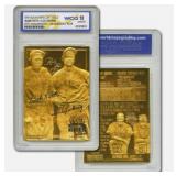 23K Gold Murderer's Row Babe Ruth/Lou Gehrig Card
