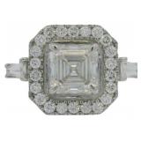 14kt Gold 4.54 ct Asscher Cut Lab Diamond Ring