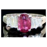 Platinum 2.23 ct Natural Ruby & VS Diamond Ring