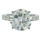14kt Gold 4.36 ct Round Lab Diamond Ring