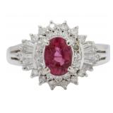 GIA Platinum 1.45 ct  Ruby & Diamond Ring