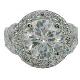 14kt Gold 5.34 ct Round VS Lab Diamond Ring
