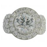 14kt Gold 4.11 ct Round VS Lab Diamond Ring
