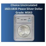 MS63 1921-1935 Peace Silver Dollar