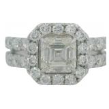 14kt Gold 2.92 ct Asscher Cut Lab Diamond Ring
