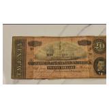 1864 $20 Confederate States of America Note