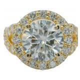 14kt Gold 5.33 ct Round VS Lab Diamond Ring