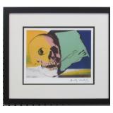 Skull Print Plate Signed Framed Andy Warhol