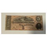 1864 $5 Confederate States of America Note