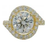 14kt Gold 4.86 ct Round VS Lab Diamond Ring