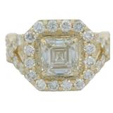 14kt Gold 3.13 ct Asscher Cut VS Lab Diamond Ring