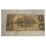 1863 $1 State of Alabama Treasury Note