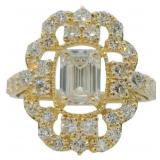 14kt Gold 2.66 ct VS Emerald Cut Lab Diamond Ring