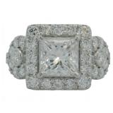14kt Gold 3.77 ct Princess Cut VS Lab Diamond Ring