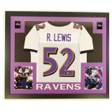 Autographed Ray Lewis Custom Framed Jersey