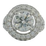 14kt Gold 4.34 ct Round VS Lab Diamond Ring