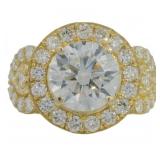 14kt Gold 4.11 ct Round VS Lab Diamond Ring
