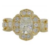 14kt Gold 2.31 ct Cushion Cut VS Lab Diamond Ring