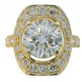 14kt Gold 4.14 ct Round VS Lab Diamond Ring