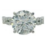 14kt Gold 4.18 ct Round Lab Diamond Ring