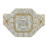 14kt Gold 3.14 ct Asscher Cut VS Lab Diamond Ring