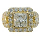 14kt Gold 3.50 ct Princess Cut VS Lab Diamond Ring