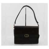 Christian Dior CD Brown Leather Shoulder Bag