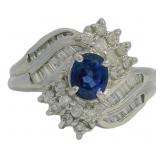 Platinum 1.55 ct Natural Sapphire & Diamond Ring