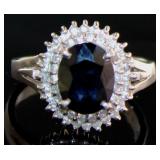 Platinum 2.81 ct Natural Sapphire & Diamond Ring