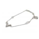 LOUIS VUITTON 'V' SILVER NECKLACE