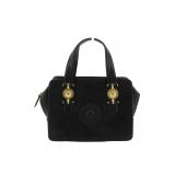 VERSACE Black Leather Medusa Hand Bag