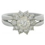 Platinum 1.00 ct Natural Brilliant Diamond Ring