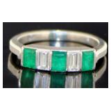 Platinum .99 ct Natural Emerald & VS Diamond Ring