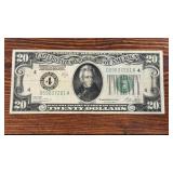 1928 $20 Federal Reserve Bank Note