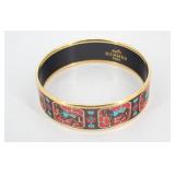 Hermes GM Enamel Horse Pattern Bangle