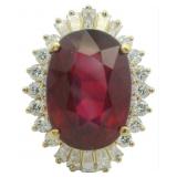 14kt Gold 13.66 ct Ruby & Diamond Ring