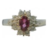 Platinum 3/5 ct Natural Ruby & Diamond Ring