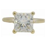 14k Gold 3.25 ct Princess Cut Lab Diamond Ring