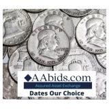 Mixed Date: Circulated Franklin Silver Half Dollar