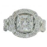 14kt Gold 3.48 ct Cushion Cut VS Lab Diamond Ring