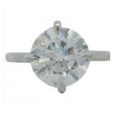 Platinum 3.56 ct Round Lab Diamond Ring