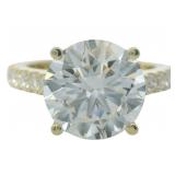 10kt Gold 4.97 ct Round VS Lab Diamond Ring