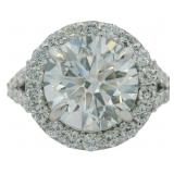 10kt Gold 4.81 ct Round Lab Diamond Halo Ring