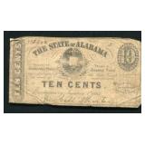 1863 10 Cent State of Alabama Note