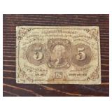 1862 5 Cent Fractional Currency