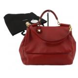 Dolce & Gabbaba Red Leather 2 Way Hand Bag