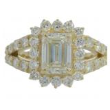 14kt Gold 2.99 ct Emerald Cut VS Lab Diamond Ring